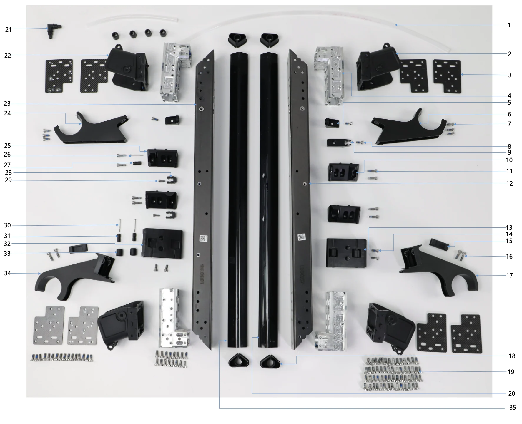 Diagrama de partes Bastidor central DJI Agras T30