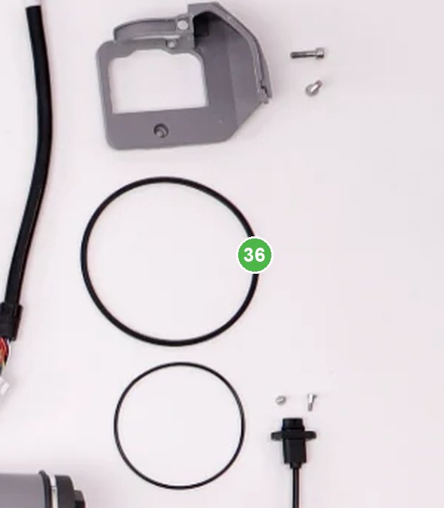 Oring de Radar Omnidireccional T40 señalada con el número 36 en el diagrama de despiece del DJI Agras T40