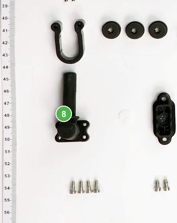 Conector Curvo del Barómetro - DJI Flycart 30/T25/T50 señalada con el número 8 en el diagrama de despiece del DJI Agras T25