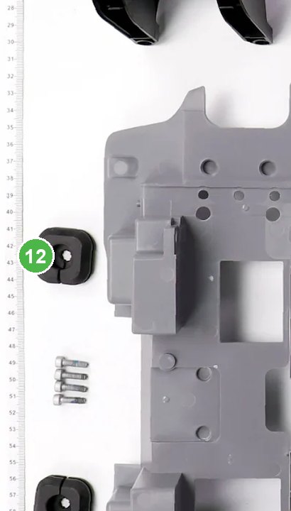 Guia de Carcasa Frontal - T50 señalada con el número 12 en el diagrama de despiece del DJI Agras T25