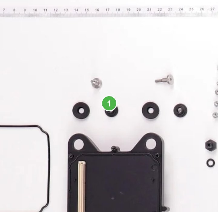 Anillo a de Tarjeta de Distribución - T40 señalada con el número 1 en el diagrama de despiece del DJI Agras T20P