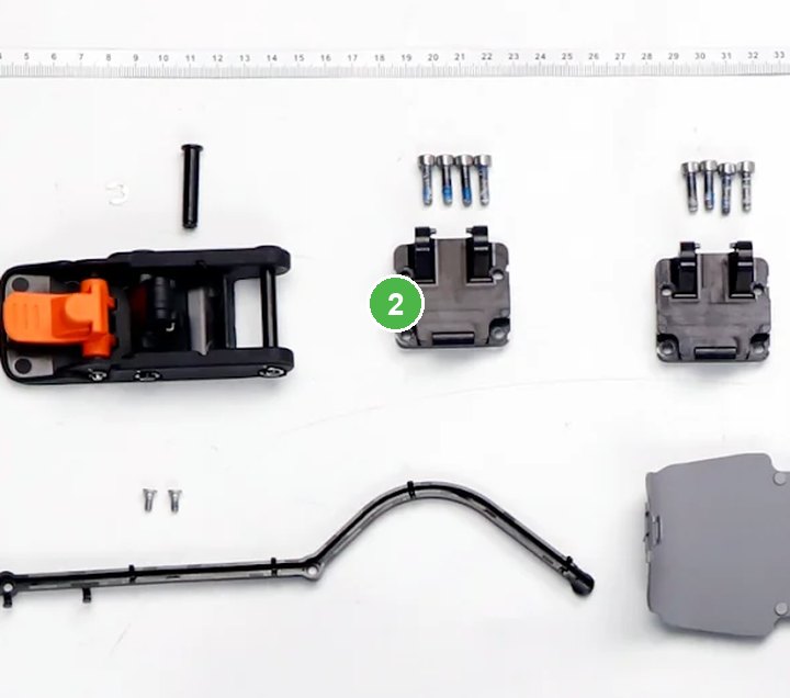 Base de Soporte de Hebilla señalada con el número 2 en el diagrama de despiece del DJI Agras T100