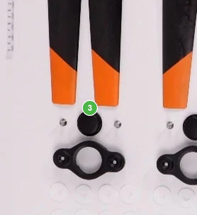 Tapa de Motor T40 señalada con el número 3 en el diagrama de despiece del DJI Agras T20P