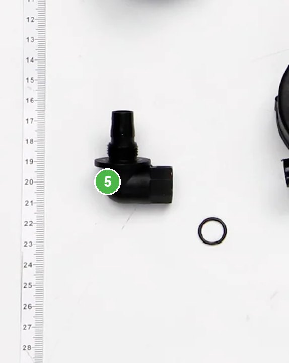 Conector de Curvatura de la Bomba de Impulsor señalada con el número 5 en el diagrama de despiece del DJI Agras T100